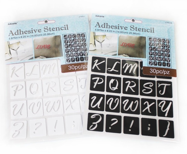 27652 1pc/pkg Custom PVC Reusable Alphabet Painting Adhesive Stencil for Art and Craft Drawing