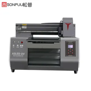 Impresora UV 3050, 0-18cm, altura de impresión, cama plana de inyección de tinta, máquina de impresión LED UV, impresora uv plana digital A3 pequeña barata