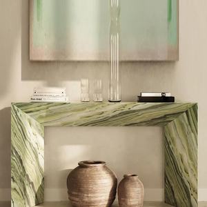 Muebles de sala de estar de estilo nórdico, mesas de <span class=keywords><strong>consola</strong></span> de piedra de mármol para pasillo moderno, <span class=keywords><strong>mesa</strong></span> de <span class=keywords><strong>consola</strong></span> de travertino con forma de arco de entrada - Product Image 2