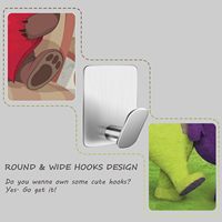 Crochet mural auto-adhésif en acier inoxydable Crochet mural robuste pour serviette de bain Crochet mural pour robe de chambre Cintres pour salle de bain