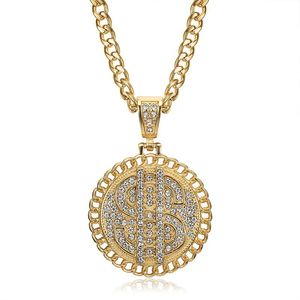 yunnique Hiphop Dollar Sign Pendant Necklace Stainless Steel Chain Men's Fashion Jewelry Party Accessory - Product Image 5