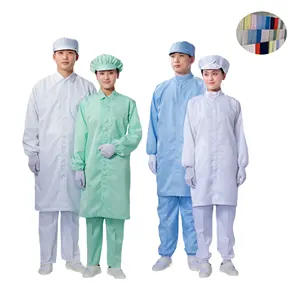Good Sale Safety Clothing All Sizes Sweat-absorption And Flash Drying Lint Free ESD Anti-Static Washable Lab Cleanroom Coat
