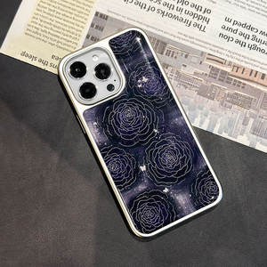 Coque en résine à bords argentés Night Rose pour iPhone 17, coque de téléphone antichoc, protection pour iPhone 16 Pro Max et 15 - Product Image 6