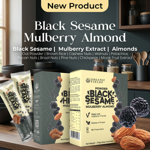 ORGANIC FIELDS Mezcla de Sésamo Negro, Morera y Almendras en Polvo 210 g Bajo en Carbohidratos, Apto para Veganos, en Bolsa - Product Image 6