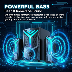 Enceintes de jeu LED <span class=keywords><strong>RGB</strong></span> 2.0 canaux avec télécommande - Audio de bureau pour ordinateur à basses profondes pour les joueurs de <span class=keywords><strong>PC</strong></span>, cinéma maison, vente en gros - Product Image 6