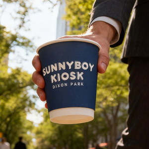 Oferta Especial: Vasos de Papel Biodegradables Blancos y Marrones Personalizados para Café para Llevar, Vasos de Doble Pared para Bebidas, Entrega a Domicilio - Product Image 1