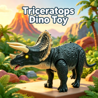 Fabrika Toptan Özel Uzaktan Kumandalı Triceratops Dinozor Robotu RC Hayvanlar Yürüyen Dino Parlayan Gözlü