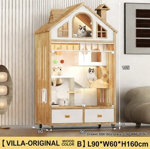 Venta Directa de Fábrica, Casa para Gatos de Doble Puerta Pintada de Lujo, Estable y Duradera, Multifuncional para Sala de Estar - Product Image 2