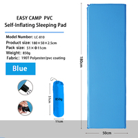 Matelas pneumatique en polyester/PVC 190T - Auto-gonflant, portable, imperméable, épaisseur 3,0 cm, utilisation 4 saisons, matelas de camping