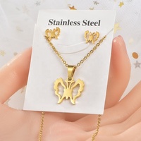 Ensemble en acier inoxydable à la mode simple Ensemble de deux pièces pour hommes et femmes avec pendentif pour petits animaux