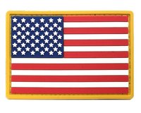 Badges en caoutchouc PVC USA Star and Stripe Flag avec attache crochet et boucle au dos