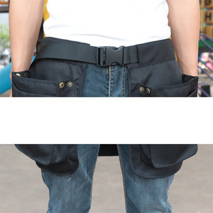 Multi Functional Waist Bag With <b>Adjustable</b> <b>Strap</b> Black Canvas Outdoor Sports Unisex Fitness Belt - Product Image 1