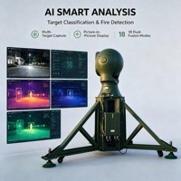Caméra PTZ multi-spectre DD-E5 AI avec détection d'incendie, alarme, imageur thermique pour la surveillance périmétrique de grandes surfaces extérieures