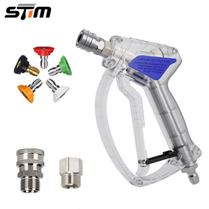 Pistolet à eau haute pression Stim SG28 4060Psi en acier inoxydable, lave-auto manuel avec kit de connexion rapide 1/4 - Product Image 1