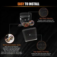 Feu arrière LED de pare-chocs arrière, feu de recul, feu stop, feu de brouillard, feu de signalisation 12V avec lentille fumée/transparente/rouge pour Juke Nismo 370Z, accessoires automobiles