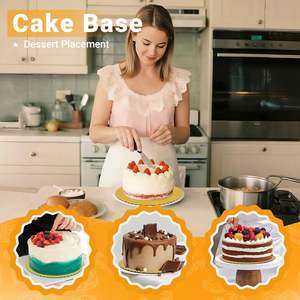 ถาดเค้กทรงกลมหนา2มม. 12นิ้ว10นิ้ว8นิ้ว6นิ้วดีไซน์ตามสั่งถาดเค้กทอง - Product Image 5