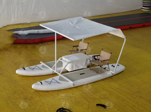 Lujo 2 personas Mini mejor bote de remos eléctrico inflable Aluminio PVC Catamarán SUP Board para pesca - Product Image 3