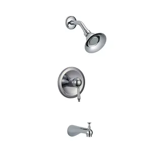 Tidjune Chrome Shower Fixtures Shower Faucet with Tub Spout, High-Pressure Rain Shower Head Handle Set