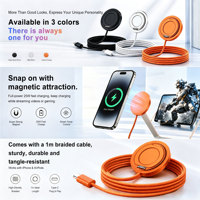 Support de charge magnétique sans fil ultra-rapide 25W pour iPhone Duo 18 17 16 Pro Max 360 °   Support de chargeur sans fil rotatif et pliable