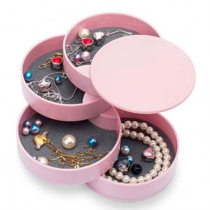 Boîte de rangement à bijoux 5 couches 2024, petit organisateur rotatif pour boucles d'oreilles, étui de voyage avec couvercle pour bracelets et bagues - Product Image 6