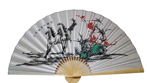 พัดกระดาษไม้ไผ่ขนาดใหญ่แบบจีน ตกแต่งบ้าน เป็นมิตรกับสิ่งแวดล้อม ขนาด 90x160 ซม. ใช้เป็นฉากหลังติดผนัง ของขวัญสำหรับบ้าน ธุรกิจ - Product Image 4