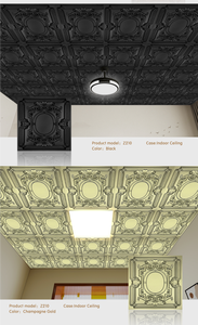 Thời trang vàng 3D <span class=keywords><strong>PVC</strong></span> tấm Tường Dễ dàng cài đặt hiện đại Trần nghệ thuật cho Mall cho trang trí tường và trần lưới - Product Image 3