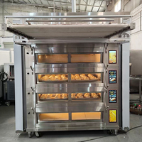 Horno Eléctrico Comercial de Plataforma Elevadora, 4 Niveles, 16 Bandejas, Gran Capacidad, para Pan y Pizza, Equipo de Panadería