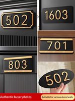 Autocollant de porte en acrylique, adhésif puissant, vernis mat personnalisable, numéros de porte muraux, formes personnalisées, maison, hôtel, bureau