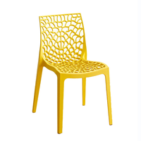 Chaises de salle à manger en plastique sans accoudoirs, prix d'usine, modernes, colorées, entièrement en PP, empilables, pour jardin extérieur