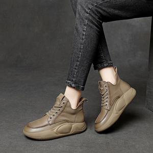 Handmade Retro 2023 Women's V-Shaped Short <b>Boots</b> Cowhide Upper Platform Ankle Bootie <b>Soft</b> Bottom <b>Soft</b> Surface Autumn Winter - Product Image 4