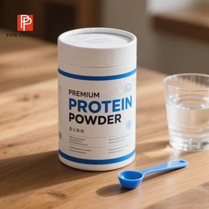 Tubo in Carta Kraft per Alimenti, Personalizzabile con Logo, Biodegradabile, Contenitore Rotondo in Cartone per Superfood in Polvere, Imballaggio OEM all'Ingrosso - Product Image 2