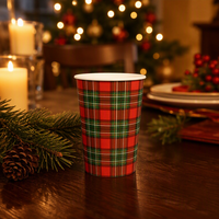 Gobelet à café en papier jetable personnalisé avec logo Jo Sun, respectueux de l'environnement, pour fête de Noël, 8OZ 24OZ