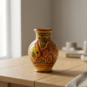Vase marocain artisanal éco-responsable de Biyadina avec logo personnalisable en couleurs pour la décoration de la maison, disponible en gros - Product Image 2