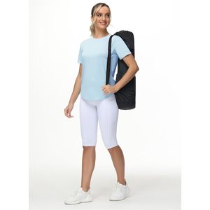 FOXA T-shirt de yoga respirant à manches courtes pour femme, col rond, haut de sport 100% polyester - Product Image 3
