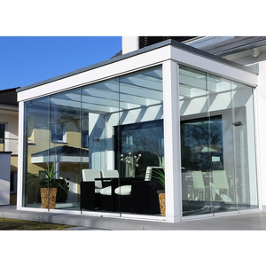 Gazebo en aluminium personnalisé pergola véranda en verre patio extérieur toit à persiennes roulant - Product Image 1