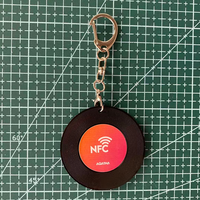 Porte-clés en vinyle rétro imprimé musical de 5 cm, mini sous-verre vierge, avec logo personnalisé, album CD, NFC, vente en gros