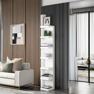 Étagère à livres en bois sur pied gain de place, design moderne, bibliothèque verticale intégrée, se pose contre le mur, étagère à livres <span class=keywords><strong>invisible</strong></span> - Product Image 3