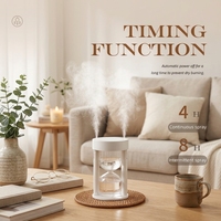 Veilleuse LED Sablier Humidificateur Aromathérapie Fonction Double Spray pour Chambre Couleurs Lumières pour Extérieur Ménage