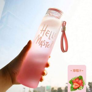 Bouteille d'eau en verre borosilicate coloré de 400 ml, écologique, moderne, avec bouchon à paille, pour voyage et extérieur, logo personnalisé - Product Image 5