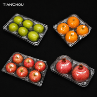 Kotak Kemasan Buah Plastik Transparan PET Clamshell dengan Tutup, Kotak Berry Bening untuk Pajangan Stroberi dan Blueberry