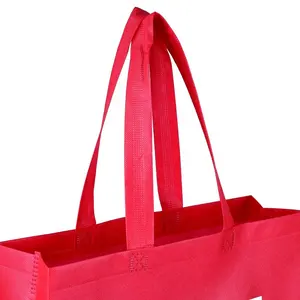 Sac fourre-tout cadeau shopping non-tissé ultrasonique pliable écologique à bas prix avec logo personnalisé