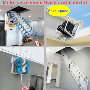 Escalera telescópica eléctrica portátil para ático plegable, <span class=keywords><strong>escaleras</strong></span> duraderas de Metal para interiores/exteriores para casa/apartamento montadas en la pared - Product Image 3