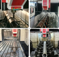 Machine CNC à portique à table longue et robuste pour le traitement de tubes cylindriques de tête de chaudière ultra-longs