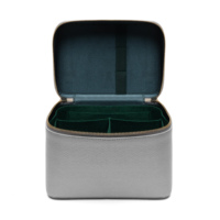 Boîte de rangement de maquillage en cuir véritable de luxe avec poignée supérieure, organiseur de cosmétiques pour commode de chambre, étui de rangement de beauté domestique