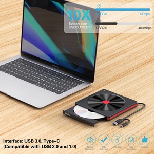 Unidad de DVD Externa Tipo-C para Computadora Portátil y de Escritorio, Unidad de CD/DVD+RW Portátil USB 3.0, Grabadora de CD ROM Delgada - Product Image 3