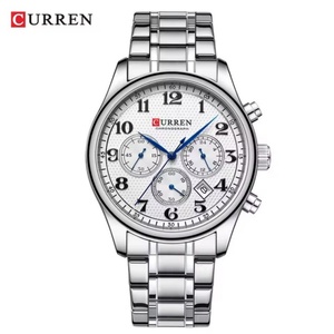 นาฬิกาข้อมือผู้ชาย CURREN 8466 ดีไซน์เรียบง่ายทันสมัย หน้าปัดตัวเลขอารบิกขนาดใหญ่ นาฬิกาควอตซ์แท้สำหรับผู้ชาย กันน้ำ พร้อมฟังก์ชั่นจับเวลา - Product Image 1
