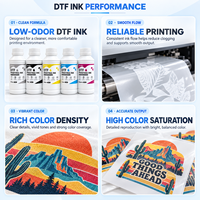 Kit de consommables DTF 500ml*6 encre de transfert CMYK blanche avec 1kg de poudre thermofusible TPU pour impression sur film PET et T-shirt