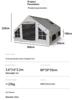 Tente Gonflable de Luxe Oxford Quatre Saisons à Ouverture Automatique Rapide, Imperméable, 3000+ Colonnes d'Air, Personnalisable pour le Camping
