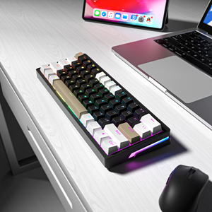 คีย์บอร์ดเกมมิ่งแบบมีสาย Mini USB รุ่นใหม่ 61 ปุ่ม RGB LED Backlit พร้อมสวิตช์แบบเงียบภาษาสเปน สำหรับเกมเมอร์ แท็บเล็ต พีซี 61 ปุ่ม Mini Ga - Product Image 5