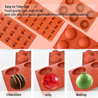 Moule de cuisson semi-rond en silicone à 24 cavités, écologique et de qualité alimentaire, pour chocolat, gelée, pudding, gâteau et pâtisserie Seavidar